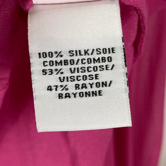 Nwot DVF Blouse 6 Pink SILK Sheer Pleated Long-Balloon-Sleeve “Tanyana” - Picture 11 of 14